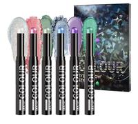 Cream Eyeshadow Stick, 6-Piece Shimmer Waterproof Makeup Set, Long-Lasting Blendable Texture, Ideal for Travel Birthday Daily Routines, Cosmetics Beauty Holiday Looks, Multicolor