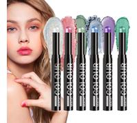 Cream Eyeshadow Stick Set, Long-Lasting Makeup, 78.02x87.7 Inches Shimmer Waterproof Tools 6 Pieces, Portable Travel Cosmetics for Women Girls Daily Routine Birthday Holiday Beauty