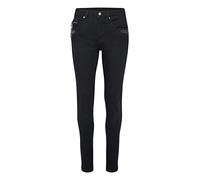 Cream Femme Cream Women's Skinny Trousers Denim Slim Fit Push Up Mid Waist Jeans, Black Denim, 27W / 33L EU