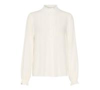 Cream Femme Long Sleeves Frill Details Mandarin Collar Casual Fit Shirt, Ocean Cavern, 36 EU