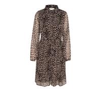 Cream, Femme, Robes, Brun, Taille: 44 FR Robe Imprimé Léopard avec Col Chemise