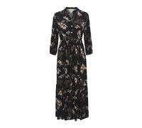Cream, Femme, Robes, Noir, Taille: 42/44 FR Robe Longue avec Fleurs d'Automne et Col en V