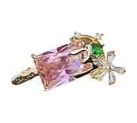 Cream Food Shiny Decorative Clip Brooches Shawl Diamond Costume Jewlery Brooch Pin for Women Clothing Pins Copper