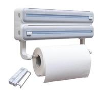 Cream -Freezer Dispenser, Cling Donor | Wrap Organizer Cutter Wall Holder-Food-Fresh Retail Folio Cutter, Wrap Storage Box Donor avec un support de mouchoirs, multi-points