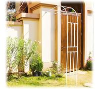 Cream Half-Sided Arch Trellis for Climbing Plants - Metal Garden Arbor Against Wall, Outdoor Party Decoration, Available in 2FT to 9.8FT Widths (W180 x H240cm)