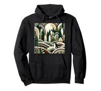 Cream Maroon Indian Style Forest Hiking Wild Hills Pattern Sweat à Capuche