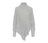 Cream - Poncho col roulé gris clair chiné - Femme - Pulls - Gris - Taille: ONE Size