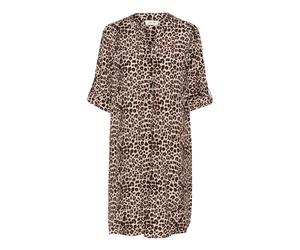 Cream - Robe Imprimé Léopard avec Col en V - Femme - Robes - Brun - Taille: 42 FR