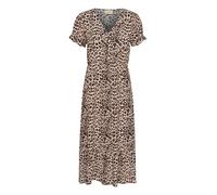 Cream - Robe à imprimé animal avec manches bouffantes - Femme - Robes - Brun - Taille: 42/44 FR