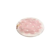 Cream Style Carpets for Living Room Cute Pink Bedroom Decor Carpet Fluffy Soft Round Lounge Rug Home Thick Plush Floor Mat(Color01,120x120CM)