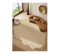 Cream Style Carpets for Living Room Light Bedroom Decor Carpet Fluffy Soft Irregular Shape Rug Home Thick Plush Floor Mat(Color08,80x160cm)