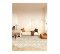 Cream Style Carpets for Living Room Light Bedroom Decor Carpet Fluffy Soft Irregular Shape Rug Home Thick Plush Floor Mat(Color03,Custom Size)