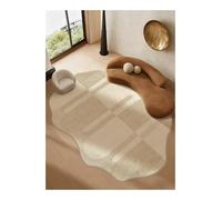 Cream Style Carpets for Living Room Light Bedroom Decor Carpet Fluffy Soft Irregular Shape Rug Home Thick Plush Floor Mat(Color06,Custom Size)