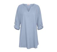 Cream - Tunique en Cachemire Bleu avec Col en V - Femme - Blouses et Chemises - Bleu - Taille: 44 FR