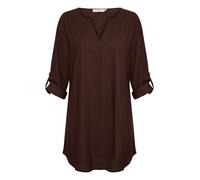 Cream - Tunique Décontractée avec Col en V - Femme - Blouses et Chemises - Brun - Taille: 38 FR