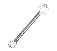 Cream Whipper, Miso Muddler, Stainless Steel Blender, Ergonomic Manual Stirrer, Kitchen Mixing Tool, Ideal for Sauces Soups Batters, 7.87x1.38x1.18 Inches, Silver Color, 1 Piece