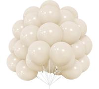 Cream White Balloons, Pack Of 30 White Sand Latex Balloons 12 Inch 30.5 Cm Balloon With White Ribbon For Women Girls Birthday Party Christening Wedding Shower Baby Shower Decorations