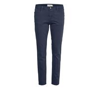 Cream Women's Twill Jeans Slim Fit Midrise Waist Full-Length Regular Waistband