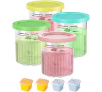 Creami Deluxe Lot de 4 bacs à glace pour sorbetière Ninja Creami NC501EU - Accessoires pour sorbetière - Compatible avec les machines à glace Ninja Creami NC501EU NC500EU