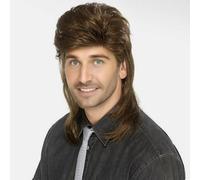 Creamily Perruque Courte Marron Homme, Style Pop Rock, Style Années 70 et 80, Cheveux Synthétiques Naturels et Duveteux, Effet Dégradé, Idéale pour Halloween, Cosplay ou Fête