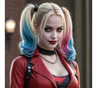 Creamily Perruque Harley Quinn - Suicide Squad Harley Quinn pour femme, perruques longues roses et bleues, cheveux longs et bouclés cosplay, cheveux synthétiques bouclés roses et bleus Halloween