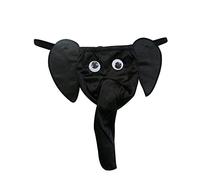 Creamlin Hommes Sexy Elephant Underwear Pouch Briefs Thongs Funny G-String Lover Gift (Noir)