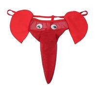 Creamlin Hommes Sexy Elephant Underwear Pouch Briefs Thongs Funny G-String Lover Gift (Rouge)