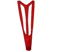 Creamlin Réglable Hommes Borat Style V Sling Stretch Sexy sous-vêtements Jarretelles Body Sangle Thongs Body (Rouge)