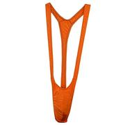 Creamlin Réglable Hommes Borat Style V Sling Stretch Sexy sous-vêtements Jarretelles Body Sangle Thongs Body (Orange)