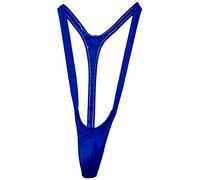 Creamlin Réglable Hommes Borat Style V Sling Stretch Sexy sous-vêtements Jarretelles Body Sangle Thongs Body (Bleu)