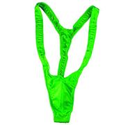 Creamlin Réglable Hommes Borat Style V Sling Stretch Sexy sous-vêtements Jarretelles Body Sangle Thongs Body (Vert)