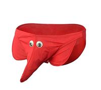 Creamlin sous-vêtements éléphant garçon Sexy pour Hommes G-Strings Tongs (Rouge)