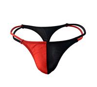 Creamlin sous-vêtements Sexy pour Hommes Slips Thongs Transparent Stripes Slip (Rouge)