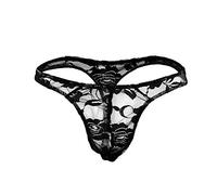 Creamlin sous-vêtements Transparents pour Hommes sous-vêtements en Dentelle Comfty (Noir)