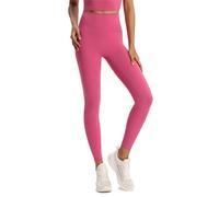 Creamlush Legging taille haute en tricot sans couture pour femme, doux comme du beurre, extensible, contrôle du ventre, pour le salon, l'entraînement, le yoga, la course à pied, Rose foncé A, XL