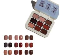 Creamy Colorful Nail Polish Set, Nine-Square Grid Solid Glue Gel Nail Polish, Solid Palette, Cream for Women&Girls&Friend DIY Home (#5)