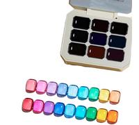 Creamy Colorful Nail Polish Set, Nine-Square Grid Solid Glue Gel Nail Polish, Solid Palette, Cream for Women&Girls&Friend DIY Home (#6)