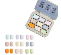Creamy Colorful Nail Polish Set, Nine-Square Grid Solid Glue Gel Nail Polish, Solid Palette, Cream for Women&Girls&Friend DIY Home (#1)