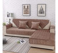 Creamy Cozy Home Sofa Protector Covers Diamond Plush Soft Velvet Sectional Couch Covers Non-Slip Sofa Slipcover for Dogs Cats Pet Love Seat Recliner Leather L Shaped, Armrest Backrest Cover (Light Co