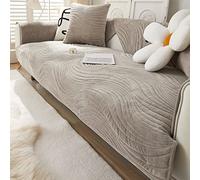 Creamy Cozy Home Sofa Protector Covers Velvet Plush Thick Geometric Quilted Sectional Couch Covers Warm Soft Non Slip Sofa Slipcover Furniture Protector for Pets Kids Children Dog Cat (Light Grey B,4