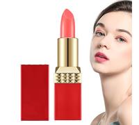 Creamy Lipstick, Long Stay Lipstick, Creamy Lip Color, Waterproof Formula, Natural Finish, 1 Pack for Dry Lips Makeup, Casual Look, Daily Wear, Office Use, Nude, Red
