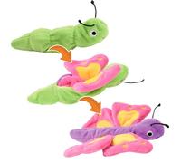 Creanino Peluche 2 en 1, réversible, transformation et développement, papillon, chenille, marionnette de main, papillon (Lilly)