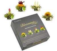 Creano Coffret Cadeau Teelini 4 pcs - Fleurs de Thé Blanc & Vert en Portion de Tasse - Mix 4 Saveurs - Petit Cadeau Original, Bureau & Maison