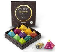 Creano Coffret Cadeau Tisanes Bio - 9 Sachets Pyramide, 9 Infusions Biologiques aux Herbes, Fruits & Épices, 22,5 g - Idée Cadeau Originale*