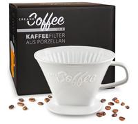 Creano Filtre à Café en Porcelaine Céramique - Taille de Filtre 4 - Blanc