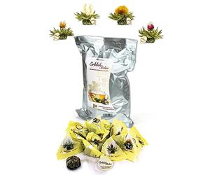 Creano Paquet en vrac 36 pcs - Fleurs de Thé Blanc en Portion de Tasse - Mix 4 Saveurs Délicates - Idéal pour Cafés, Gastronomie & Gourmets