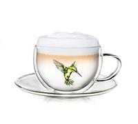 Creano Tasse isotherme Hummi à Double Paroi, pour Thé/Latte Macchiato, Tasse Colibri Avec Soucoupe | 250ml dans une Boîte Vadeau exclusive, Vert