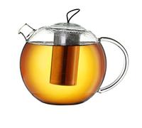 Creano Théière JUMBO 1,5 l en verre borosilicaté avec filtre en acier inoxydable amovible et couvercle en verre - grande théière design pour thé en vrac et fleurs de thé