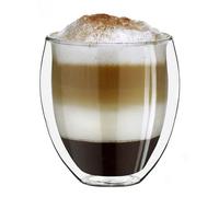 Creano Verre Double Paroi XXL 400 ml - Modèle Rond Isolant en Verre Borosilicate pour Boissons Chaudes et Froides - 1 verre