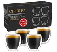 Creano Verre Espresso Double Paroi 100 ml - Lot de 4 - Tasse a Café